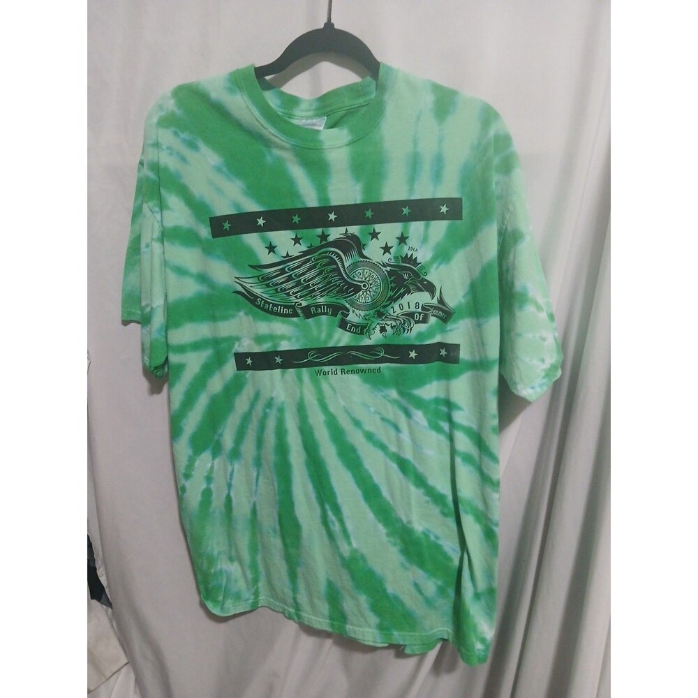 Green Tye Dye Mens Size XL Stateline Rally 2018 Iowa